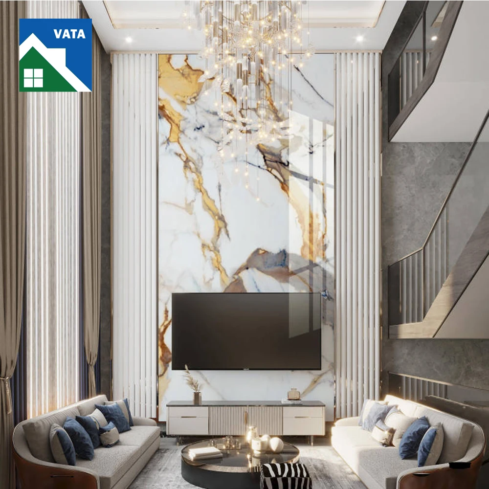 Indoor Decorative Sheet PVC Wall Panel 3D Printing UV Marble Plastic Sheet for Hotel