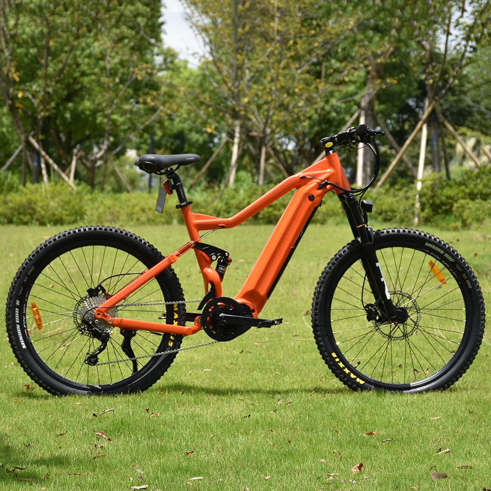 High Power Bafang Full Suspension Mid Drive Electric Mountain Bike Hidden Battery e-MTB Ebike 48v500w Alloy Bicycle