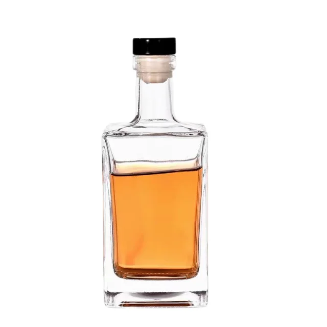 Cheap Factory Price heavy 250ml 350ml 500ml round extra flint clear empty vodka whiskey spirits liquor glass wine bottle