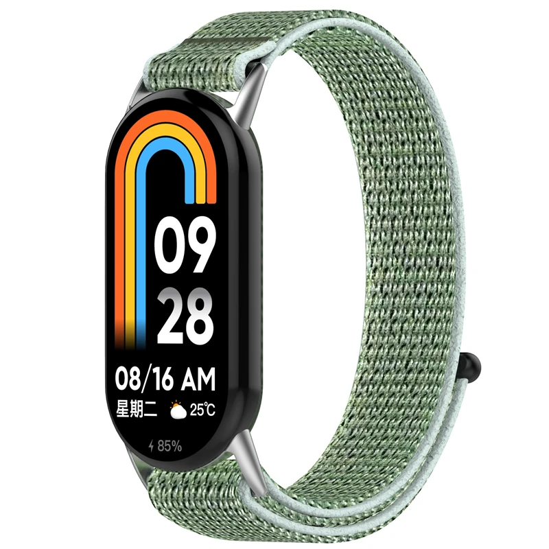 Nylon Loop Strap for Xiaomi Band 8/8 NFC Adjustable Elastic Bracelet Watchband for Mi Band 8 Band Accessories