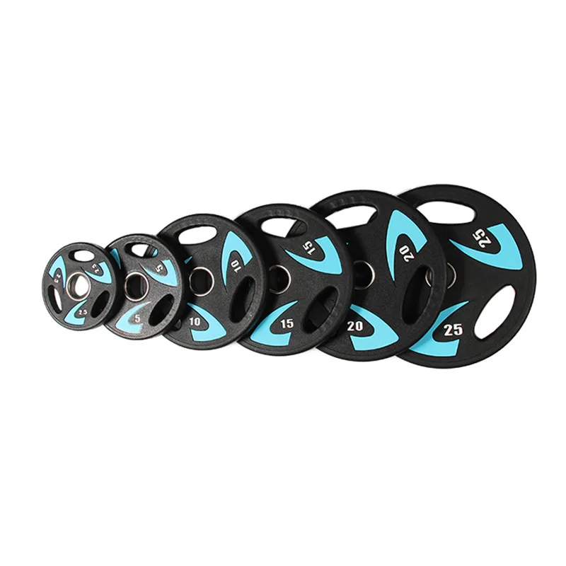 Commercial Gym Equipment Strength Training Weight Lifting plates Urethane Coated Grip Weight Plate