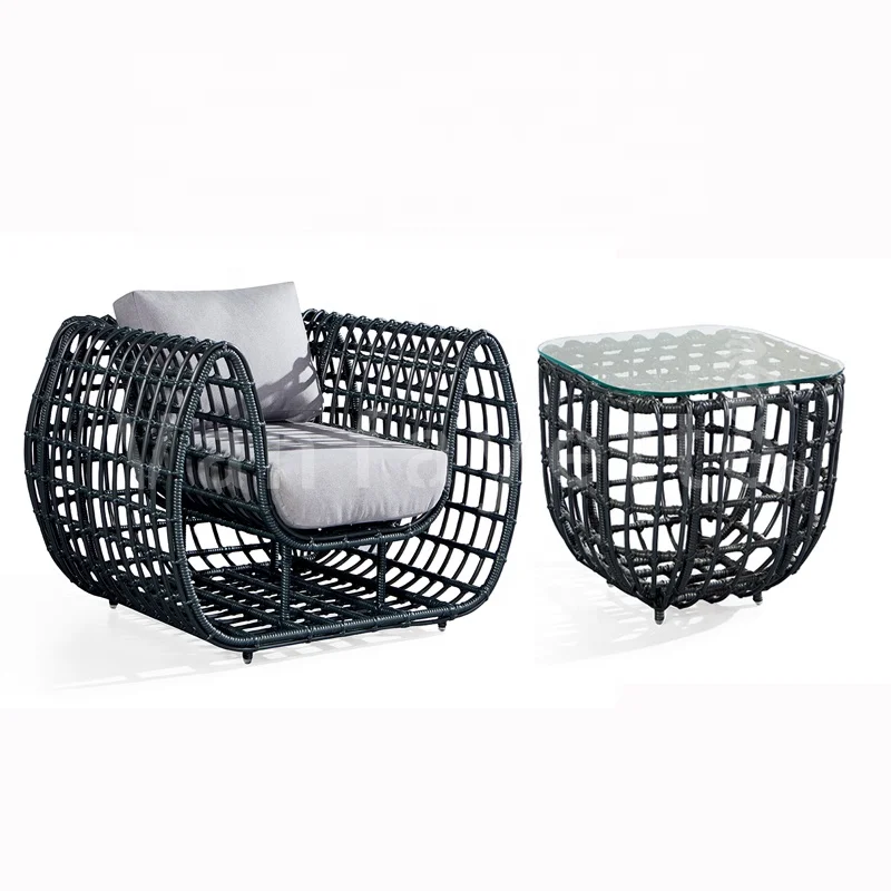Weatherproof Garden Furniture Metal Garden Seats All Weather Patio Set Aluminium Outdoor Setting Black Metal Patio Set