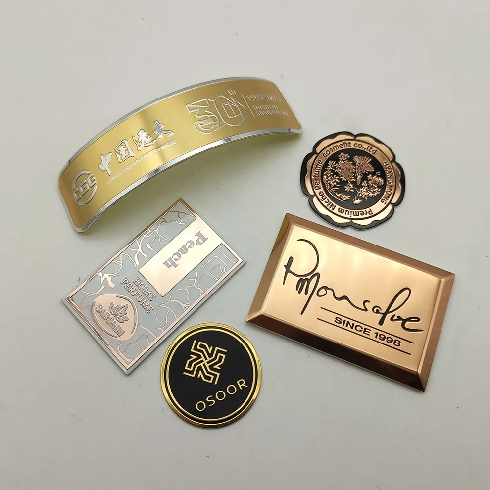 Aluminium Metal Embossed Logo Perfume Labels Custom Designs Cosmetics Package Decal Metal Sticker For Fragrance Glass Bottle