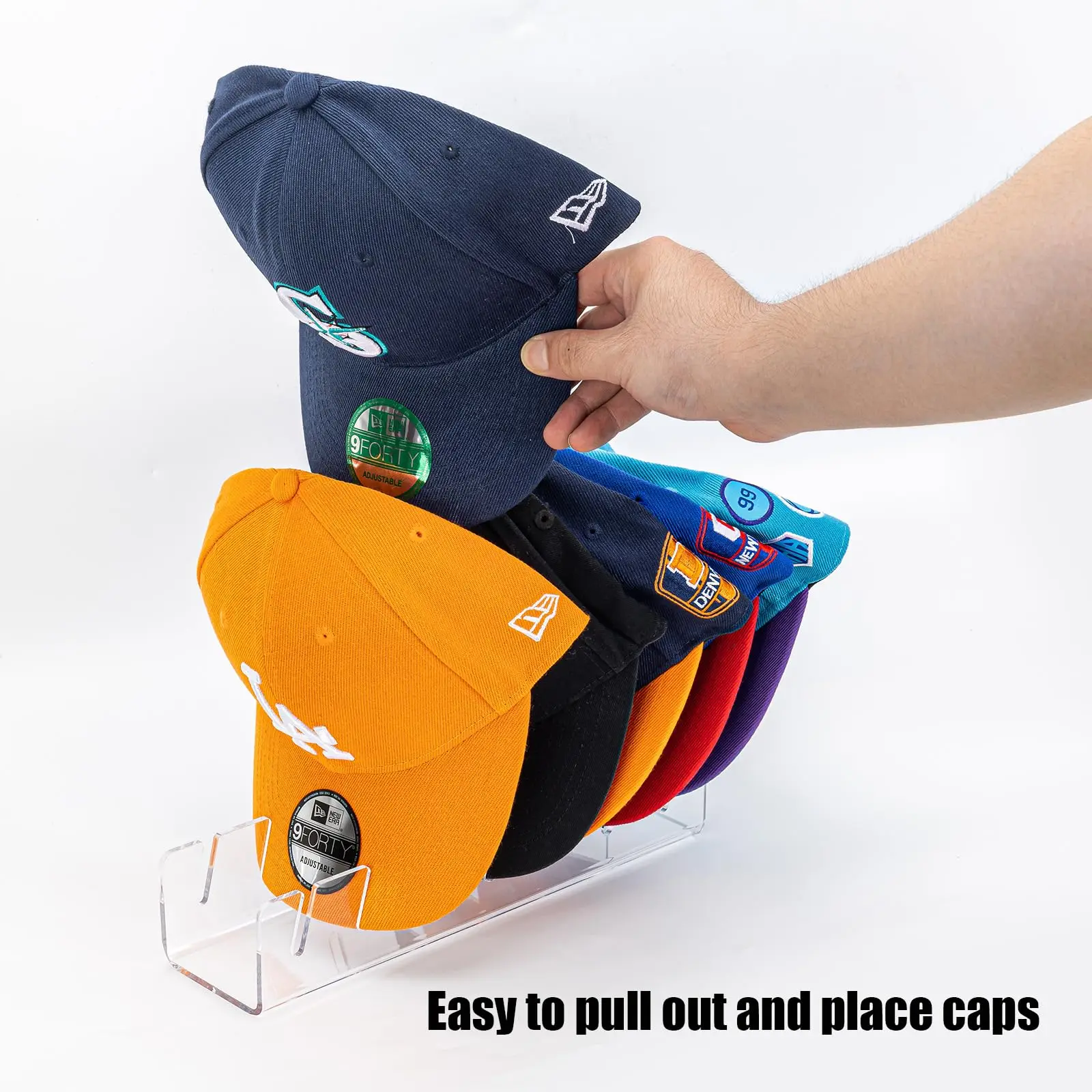Factory Customised Wholesale Hat Rack for 14 Baseball Caps Bedroom Installation Free Hat Display Acrylic Baseball Cap Organizer