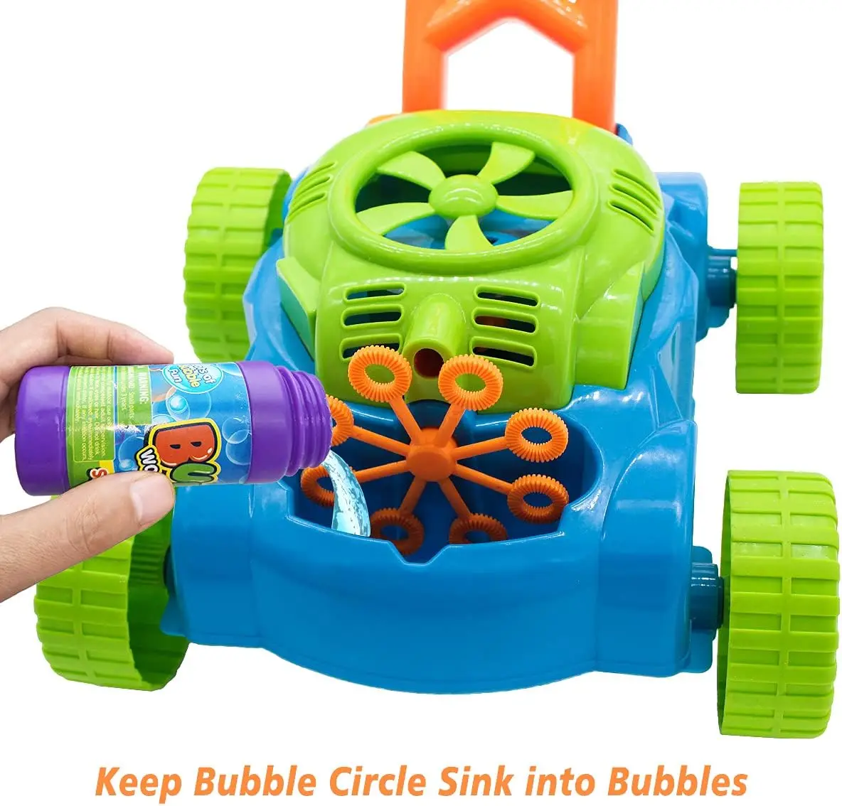 Bubble Lawn Mower Kids Bubble Blower Maker Machine Indoor Outdoor Push Backyard Gardening Toys