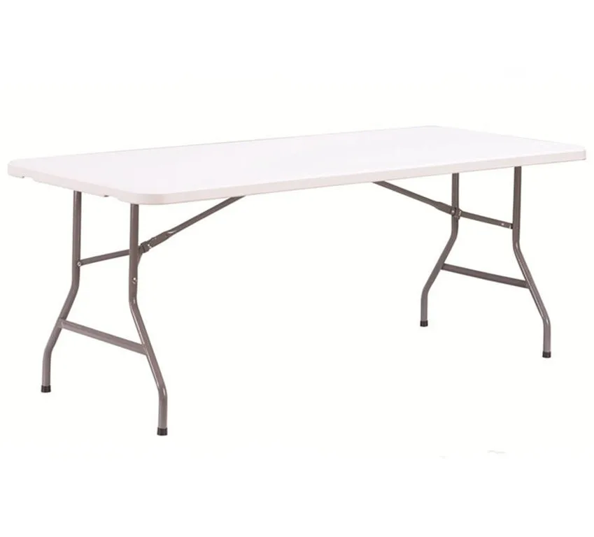 HONGQIAO 6FT Rectangular HDPE Plastic Folding Camping Picnic Table Folding Table And Chairs For Events Patio Balcony Table