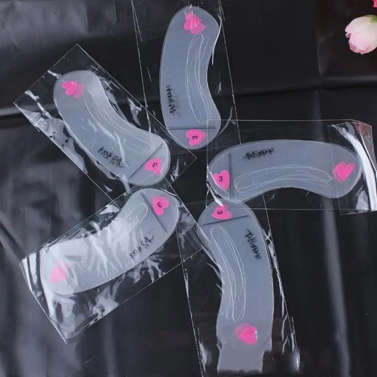 Cheap Price 3 Pcs In A Bag Mixed Design Stencil For Eyebrow Transparent New Arrival