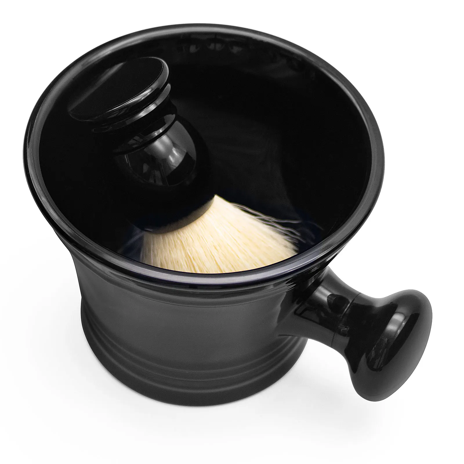 Competitive Price Top Grade Shaving Soap Bowl For Men Black Support Logo Mugs