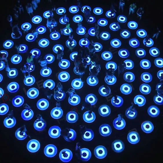 Круглый интерактивный RGB светодиодный сценический светильник 50*50 см танцевальный пол для