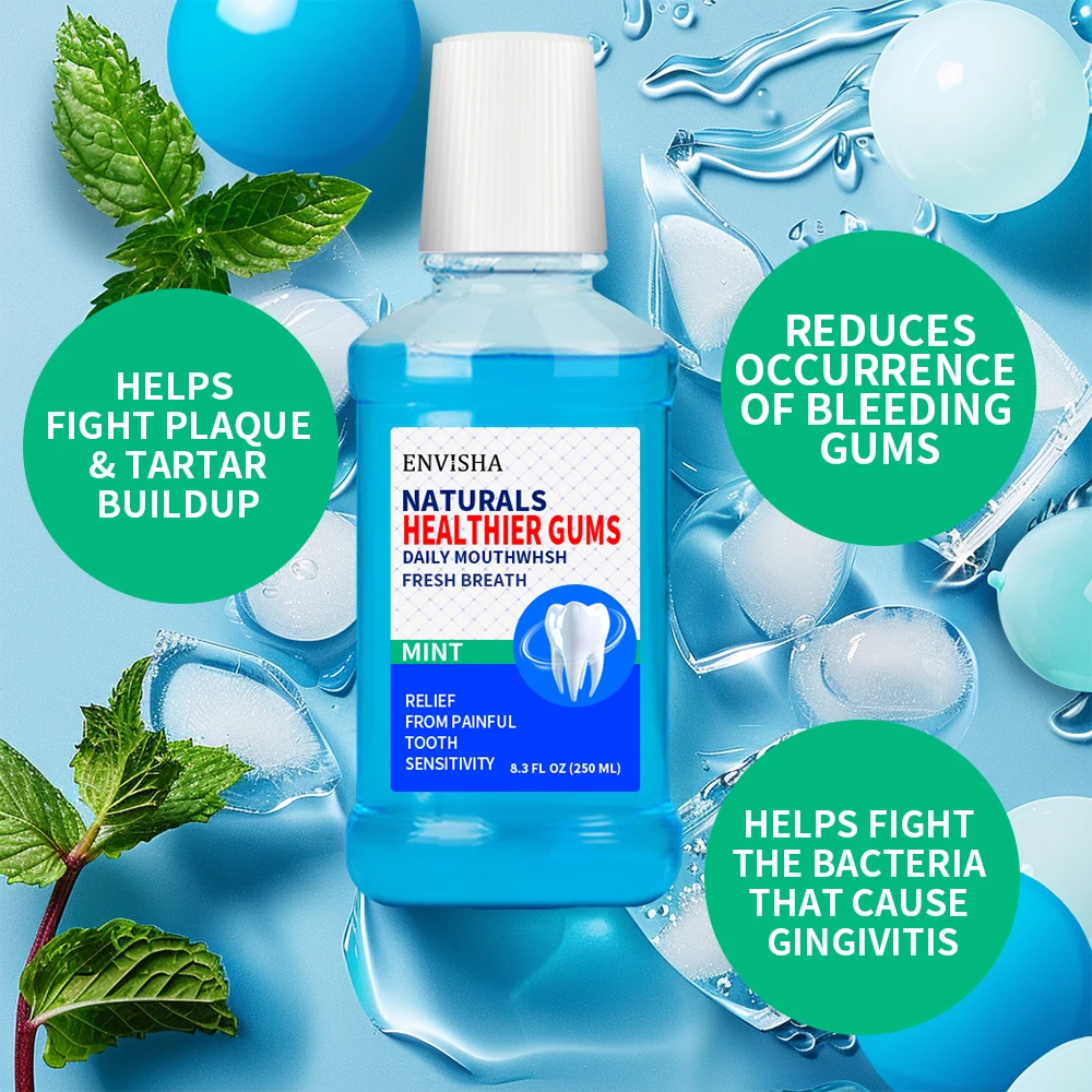 Wholesale Alcohol Free Blue Mint Flavor Deep Clean Mouthwash Mouth Strengthens Teeth Fresh Breath Mouthwash