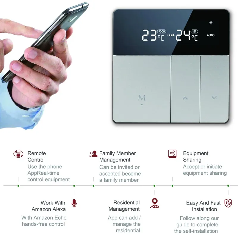 HVAC digital temperature controller smart home wifi thermostat for underfloor heating