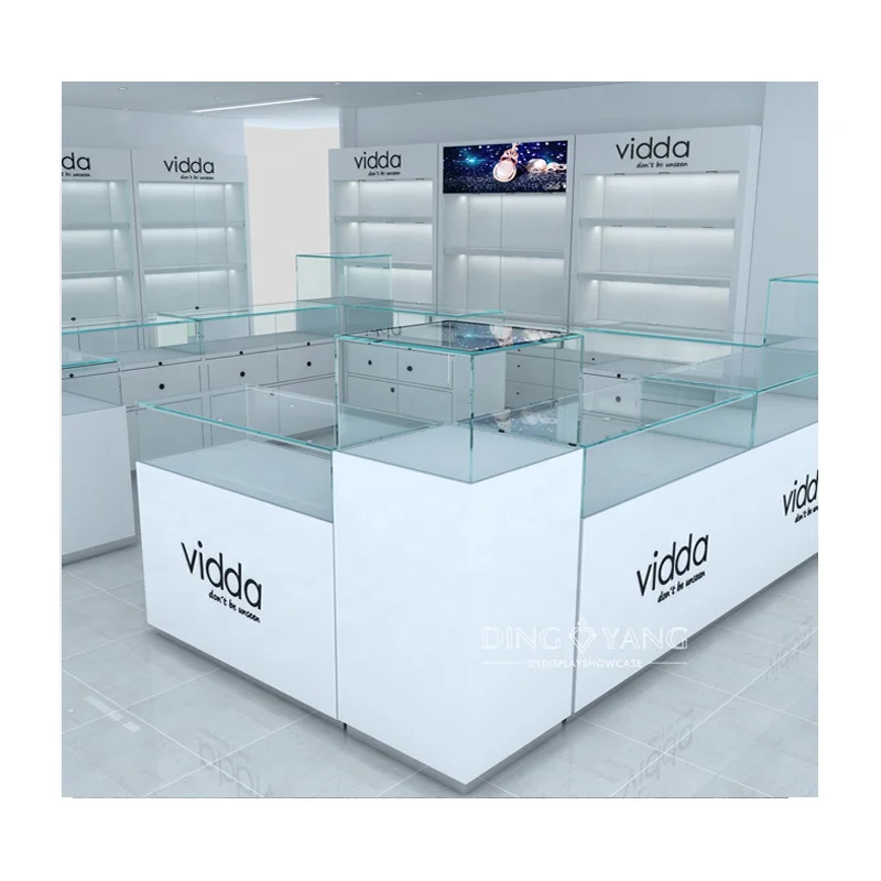 Custom Durable Jewelry Showcase , Fashionable Jewelry Showcase , Installed Led Lights and Enclosed Large Storage With Locks