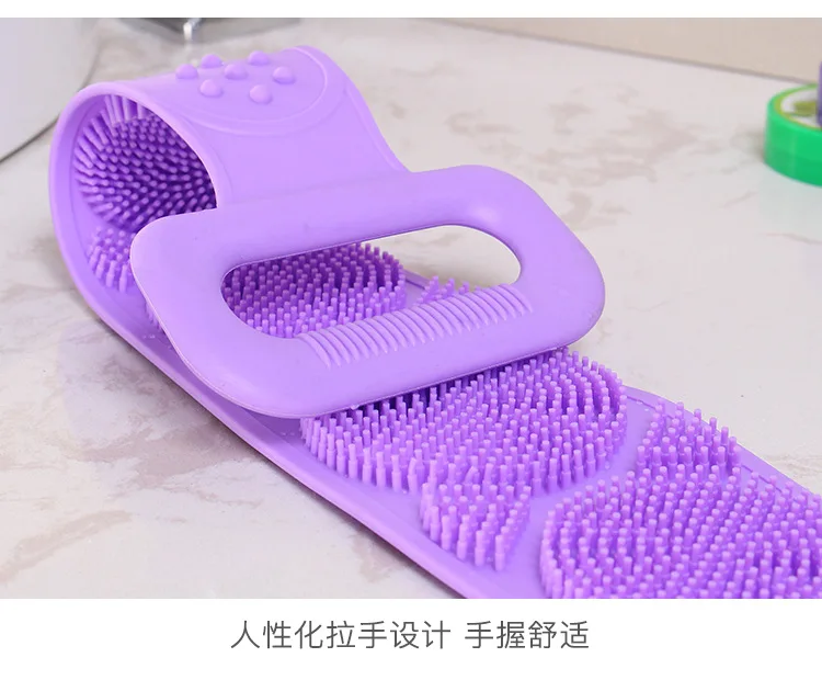 Wholesale Body Wash Silicone Body Scrubber Belt Double Side Shower Exfoliating Belt Removes Bath Towel