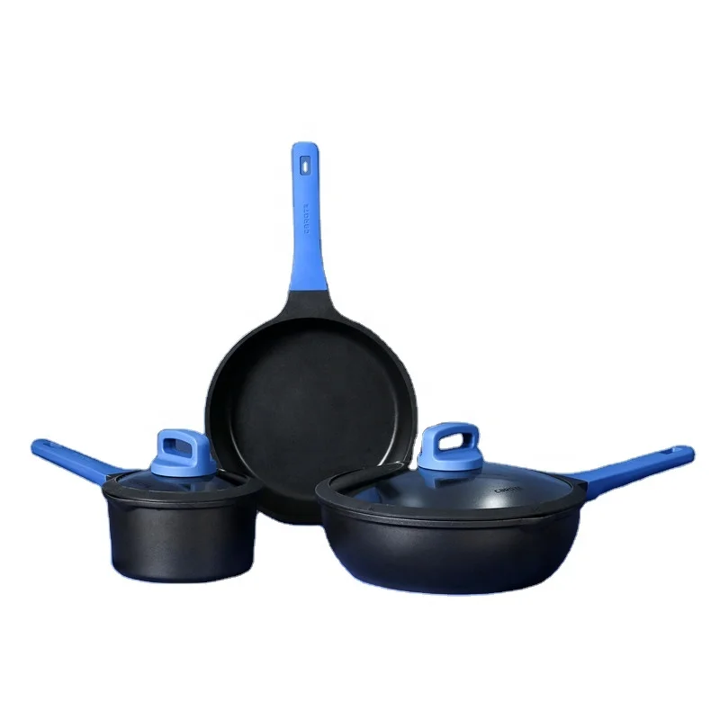 Carote Die Casting Kitchen Dinnerware Aluminum  Coating Non stick Cookware Set Frying Pan Soup