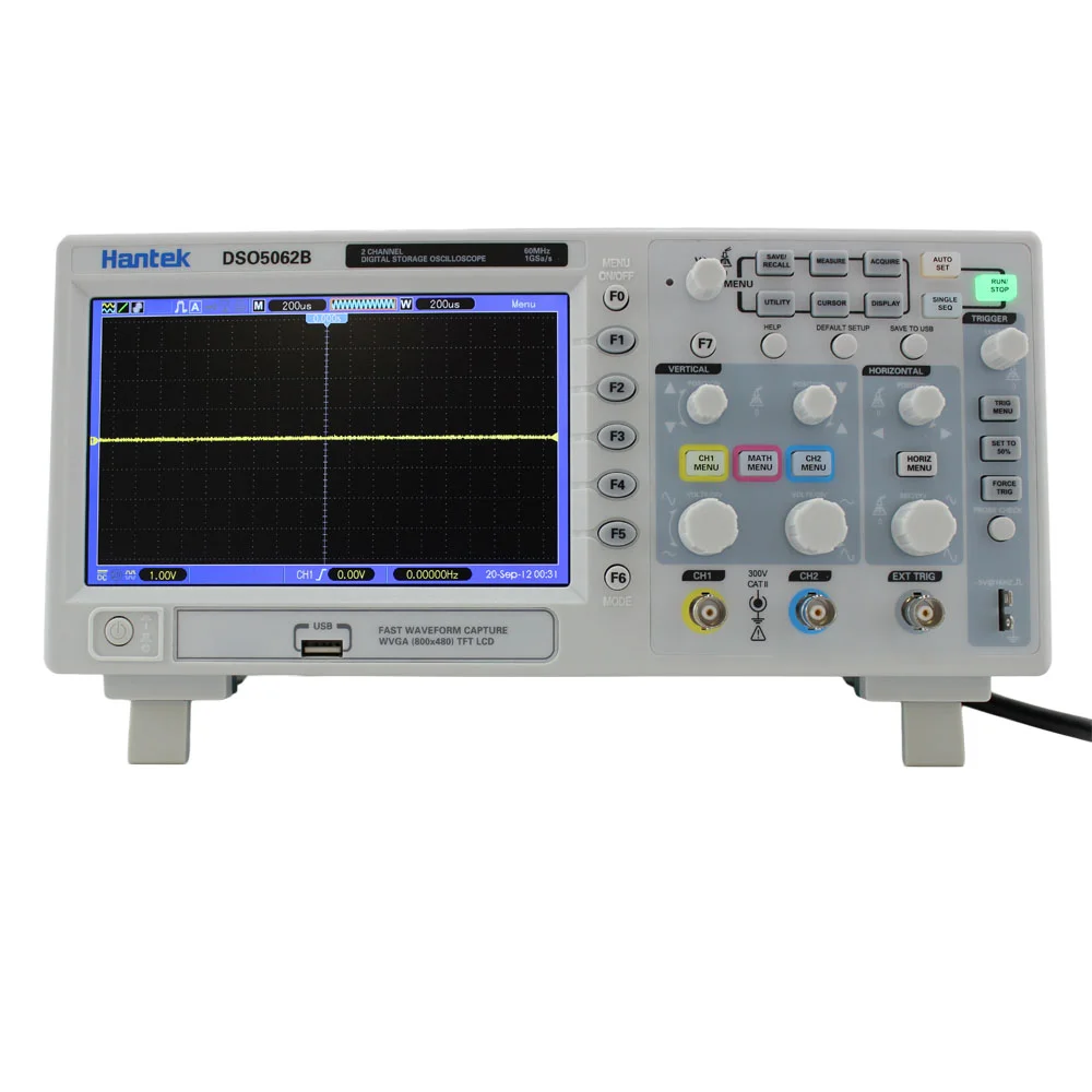 Dso5062b Hantek Digital Benchtop Storage Oscilloscope 2ch 60mhz Bandwidth 1gs/s Usb 7'