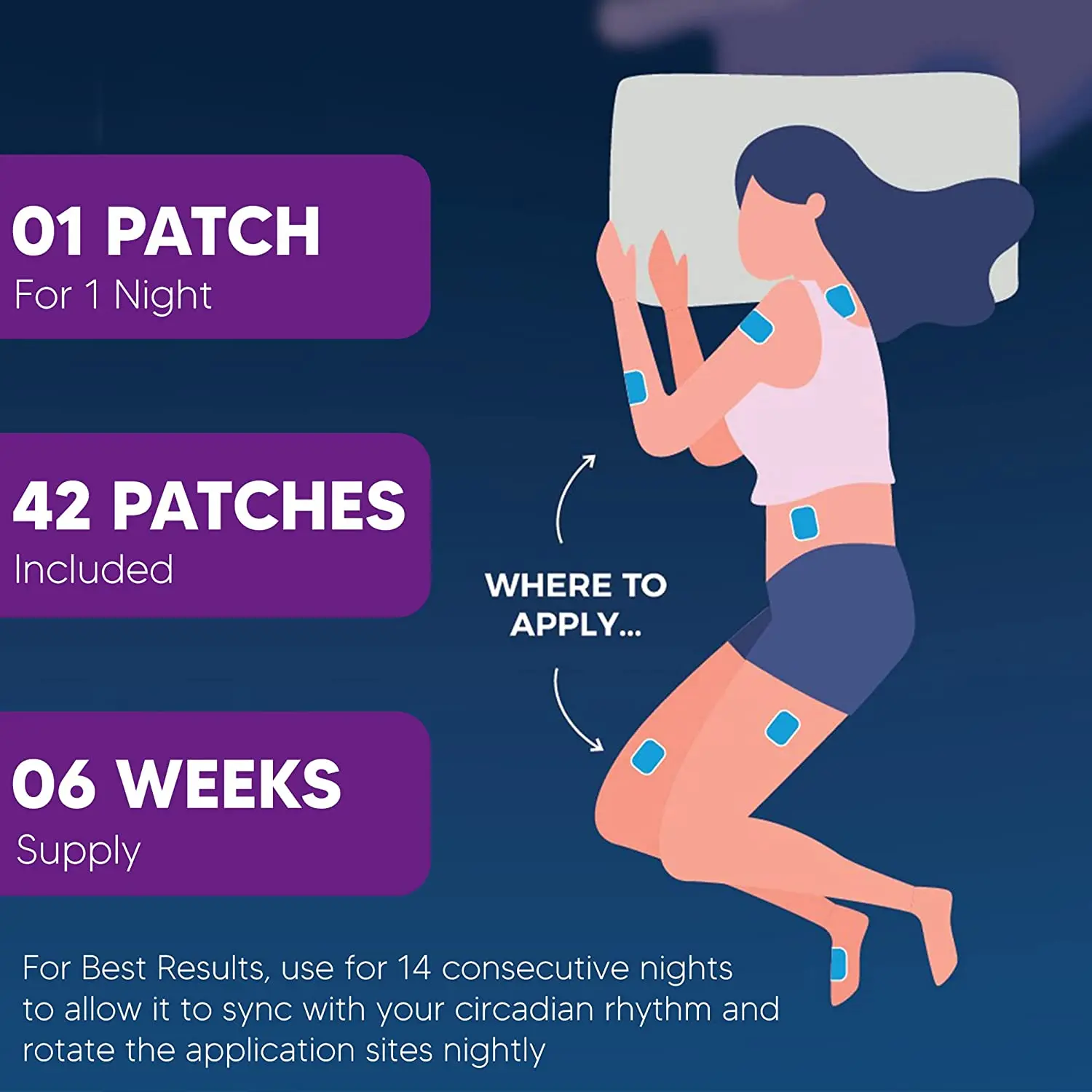 Патчи для ночного сна взрослых с дополнительной силой безопасные кожи энергетические пластыри B12 легко наносить и удобно