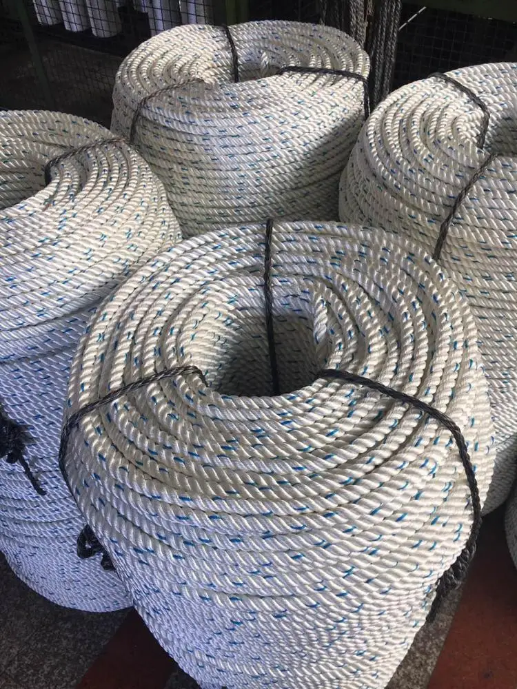 Custom OEM PP PE PA polyester 3 8 12 strands boat marine rope