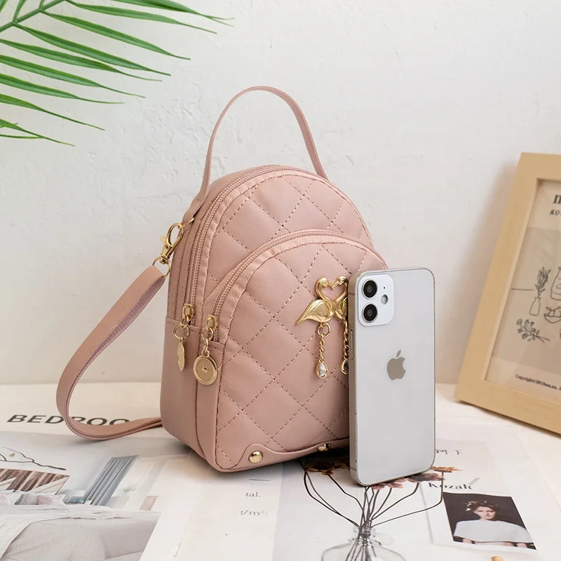 Factory direct sale Wholesale Mini Backpacks Women PU Leather Shoulder Bag Girls Multi-Function Backpack School Backpack