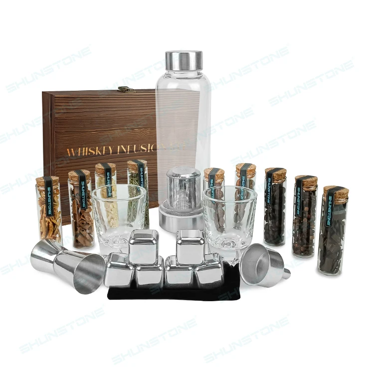 Bartender Whiskey Making Kit With Spices Whiskey Bottle And Shot Glass Alcohol Infusion Diy Kit Birthday Gift For Men