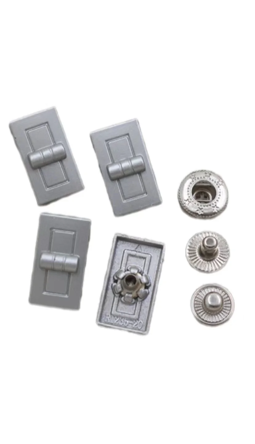 Custom Garment Accessories Rectangle Press Buttons Metal Zinc Alloy Snap Buttons For Clothing