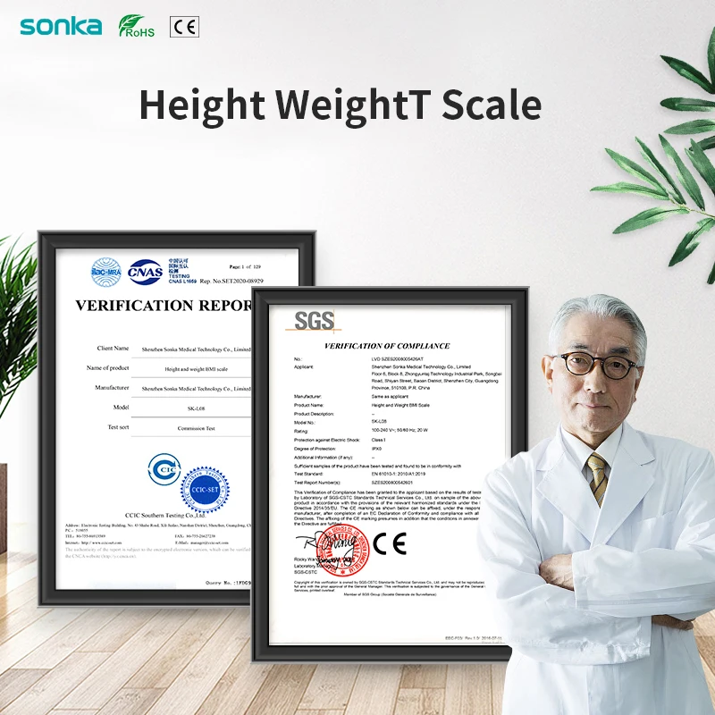 Sonka ultrasonic weighing measurement smart weight and height scale digital coin machine body fat scale