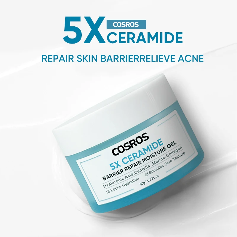 Private Label Skin Barrier Repair Hydrating Gel Hyaluronic Acid Collagen 5x Ceramide Based Moisturizer Face Cream Skincare OEM