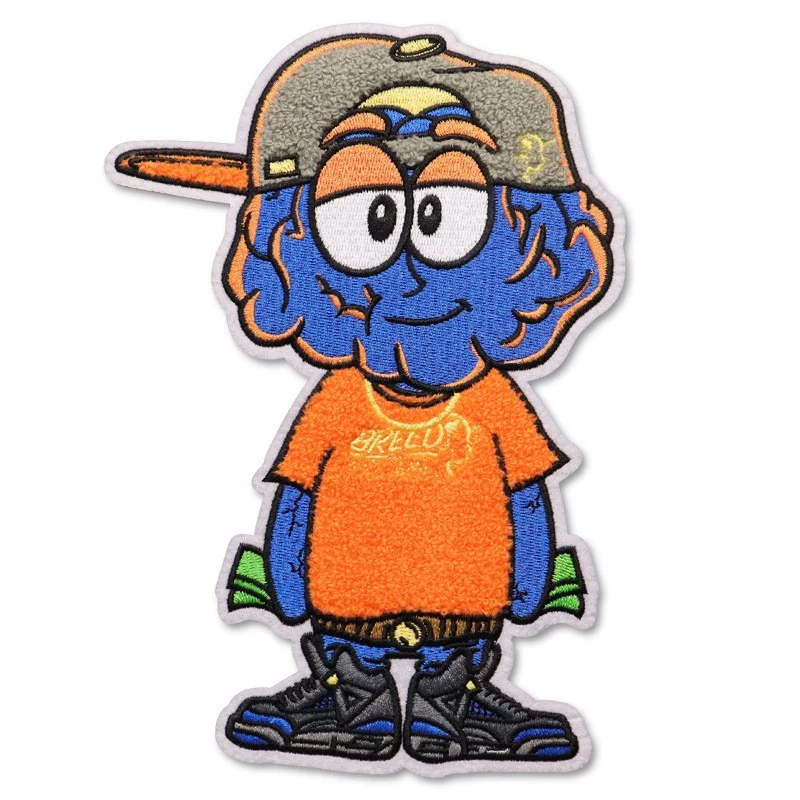 Factory free design embroidery cloth stick embroidery stick woven label heat transfer exquisite cartoon custom embroidery