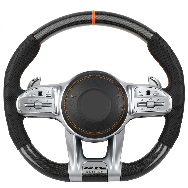 Рулевое колесо из углеродного волокна светодиодный для 15-19 Mercedes Benz 808 809 C E class W205 W213 C63AMG GLC E63 GLS W219