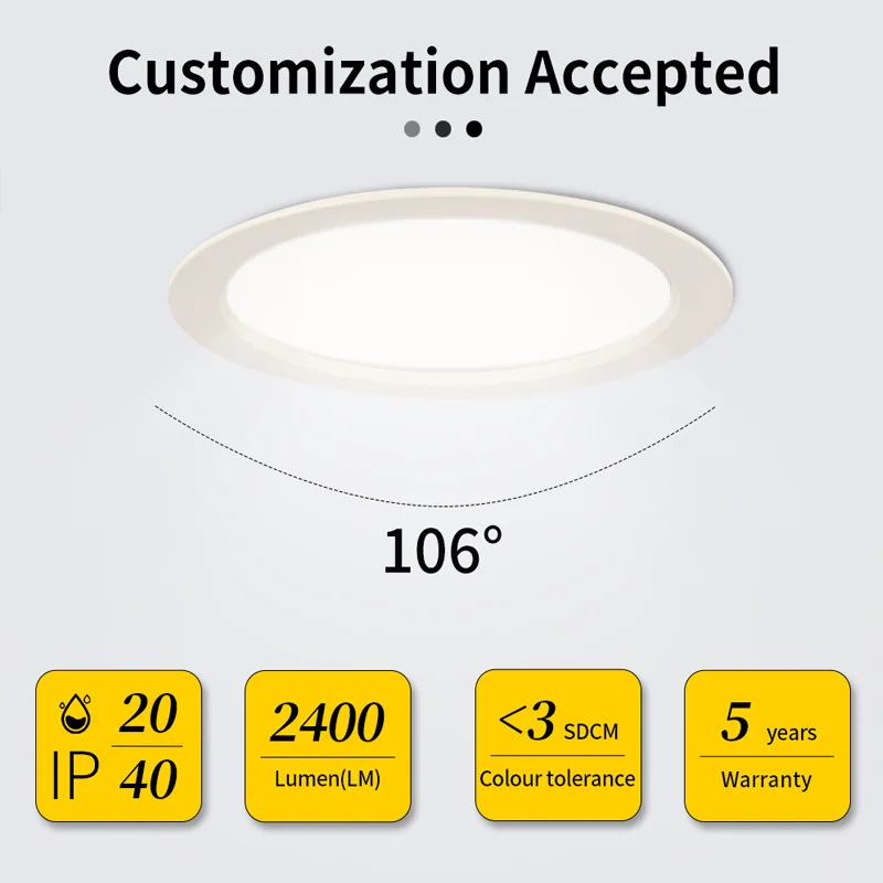 2400LM 20W Cri Led Downlights Triac Dimmable Recessed Led Downlight Round Slim Panel Light Smd Cob Downlight