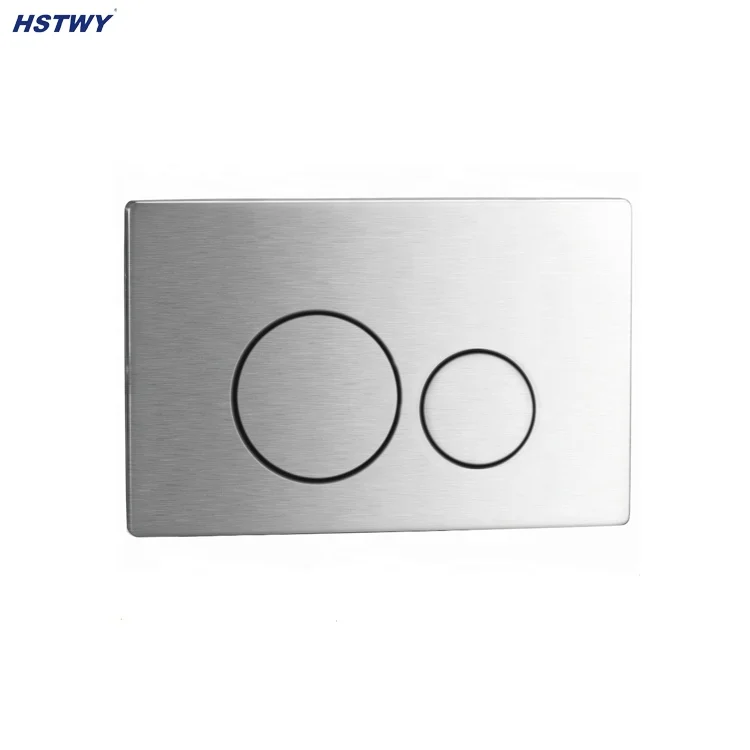 F5010 Brushed Stainless Steel Dual Round Push Buttons for Wall Hung Cistern Actuator Flush Plate