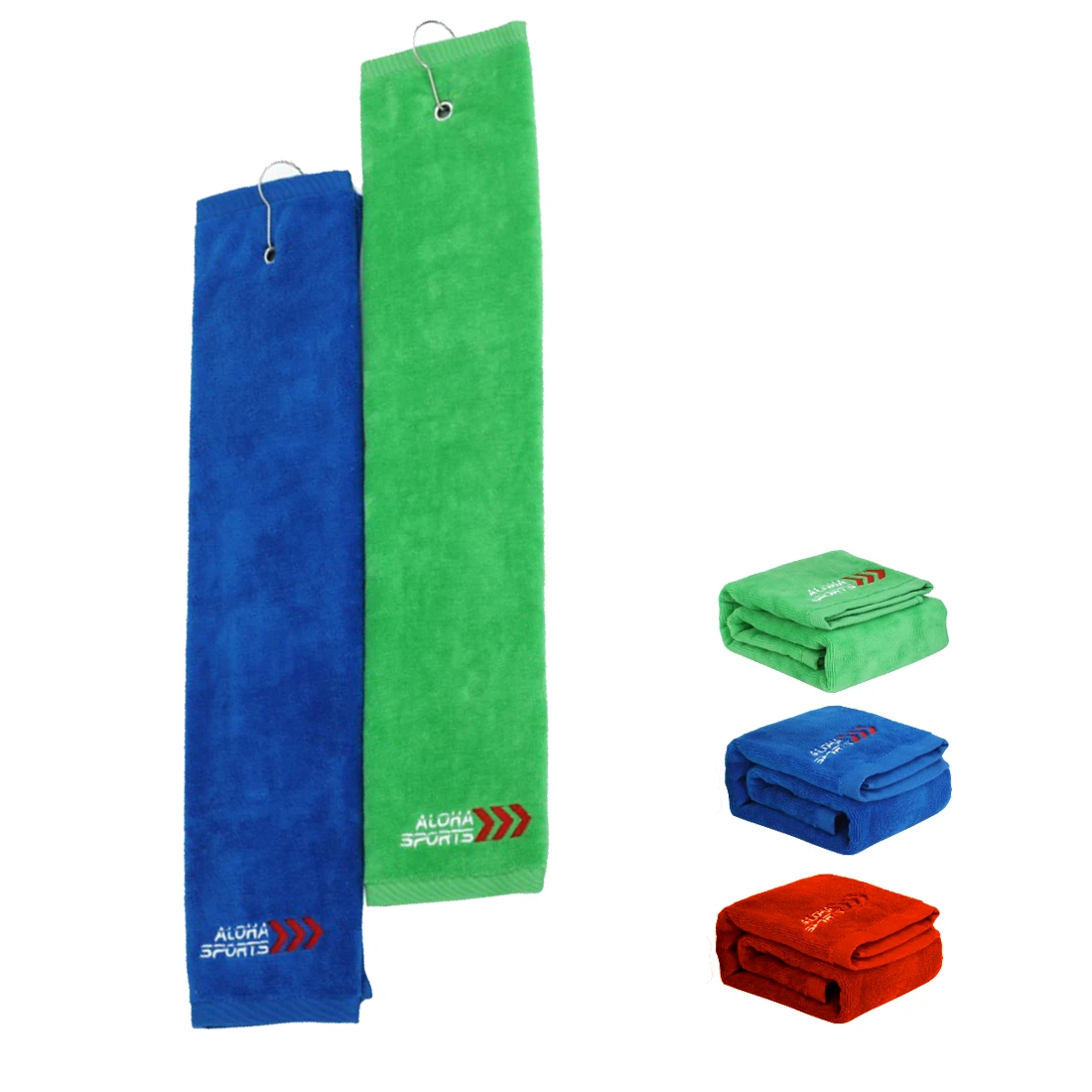 custom embroidered logo blank sublimation reactive print cotton golf ball towel