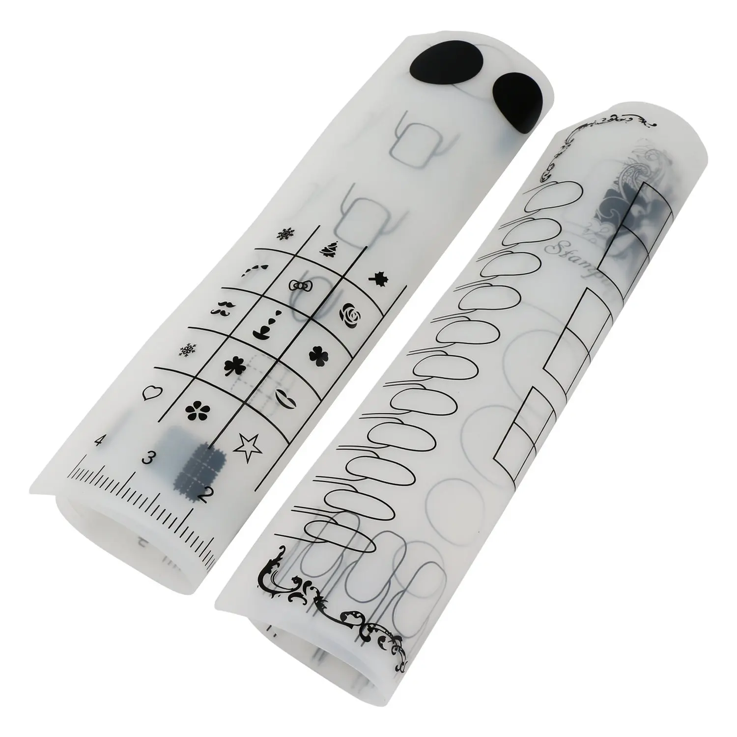 5-Piece Selectable Silicone Nail Art Polish Transfer Pattern Pad Manicure Stamping Stencil for Christmas Party Favor or Gift