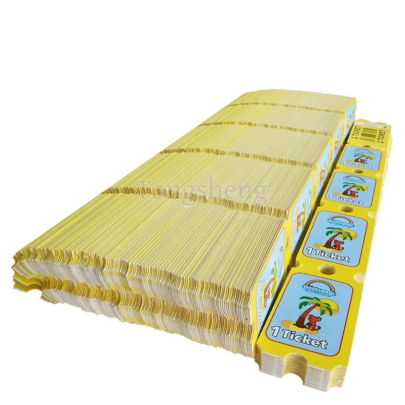 Factory Colorful Arcade Tickets Customised Lottery Ticket paper arcade redemption tickets paper