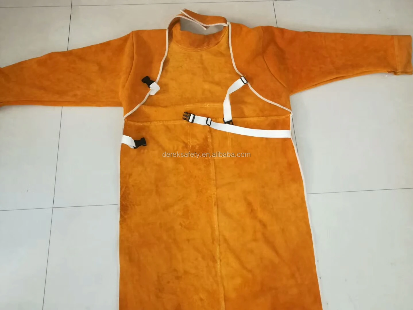 Split Leather Coveral Welding CoverallDeluxe Golden Cow Grain Leather Welding Clothes Jacket