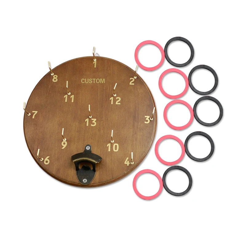 wooden ring toss with opener for competitive game  can hanging on the wall