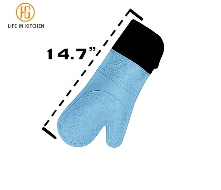 
Extra Long Professional Silicone Oven baking Mitt 500 F Heat Resistant with Waterproof, Machine Washable For Kitchen Tools 