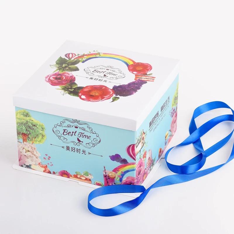 8inch Custom Design Wholesale Large Bakery Corrugated Paper Packaging Cake Box
