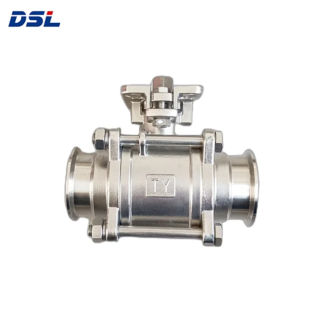High Quality PN64 Stainless Steel High Mounting 3PC Ball Valve For Food Beverage, Milk etc