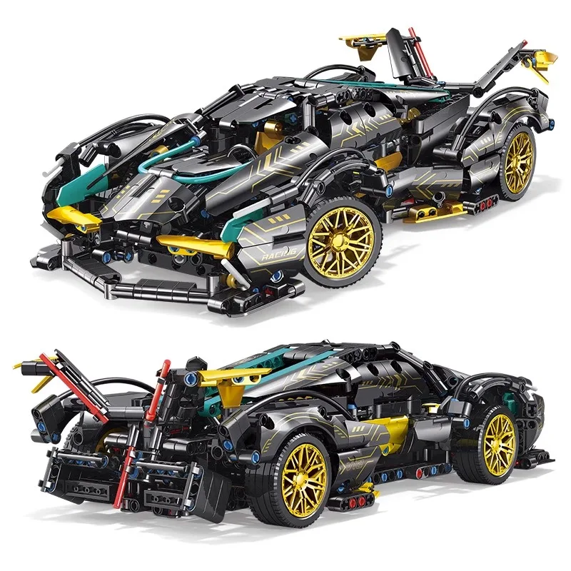 DB-0110 1: 14 Lamborghinied V12 Black Samurai Building Block Toy Christmas Gift 1012 PCS