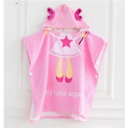 Детский халат из чистого хлопка с капюшоном, летняя тонкая вафельная одежда, банный халат для маленьких девочек
