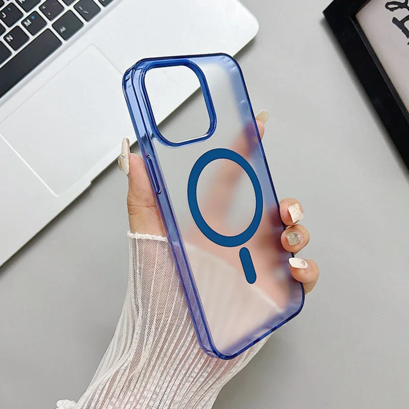 High Quality Clear Colorful Acrylic Magnetic Mobile Phone Case For IPhone 11 12 13 14 15 16 Pro Max
