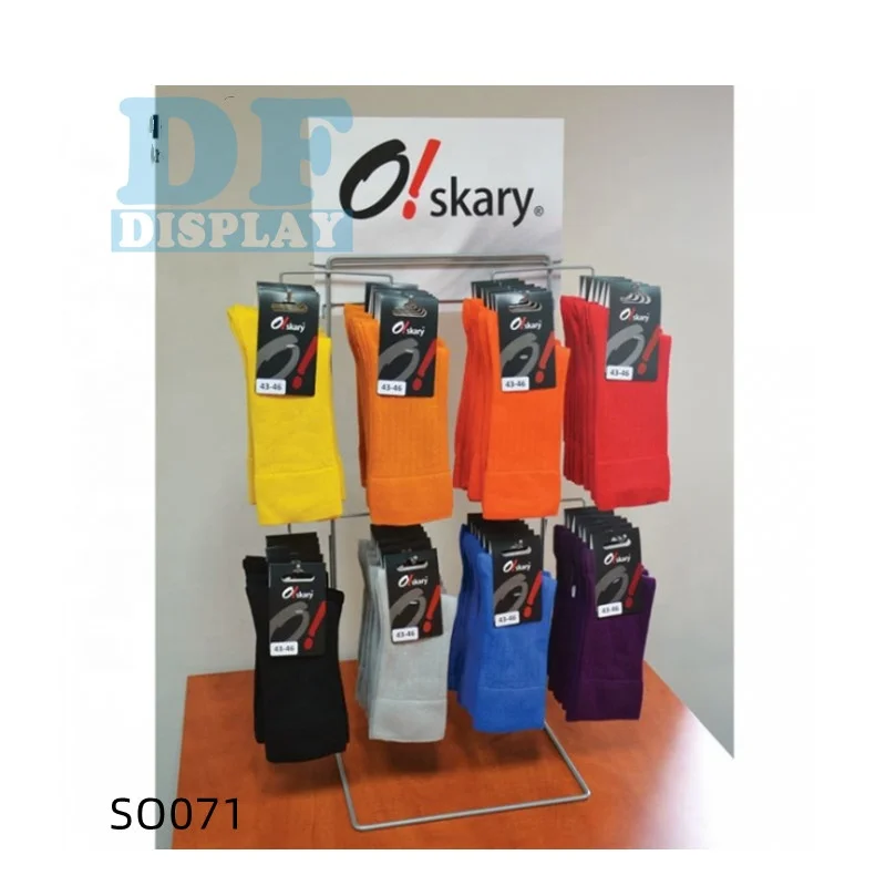 SO074 Multi-purpose Slat wall Display Stand Rotate Socks Display Rack Wooden Slatwall Display