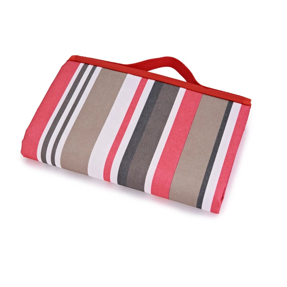 Outdoor Camping Red strips Pattern Picnic blanket waterproof camping mat