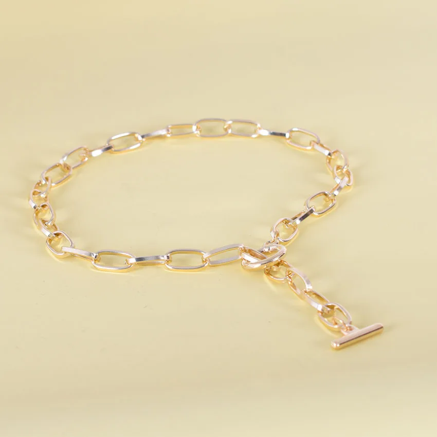  Fashion 18K Gold Color Link Thick Chain Choker Necklace Punk Collar Statement Jewelry For Women