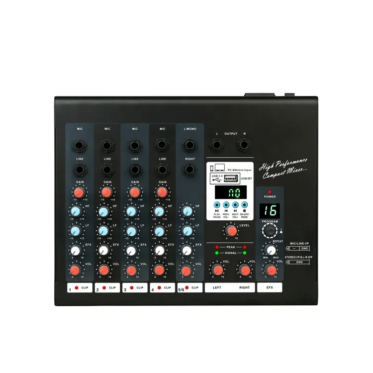 RIY-06U Studio Master Audio Mixer Console 6 Channel Audio Mixer