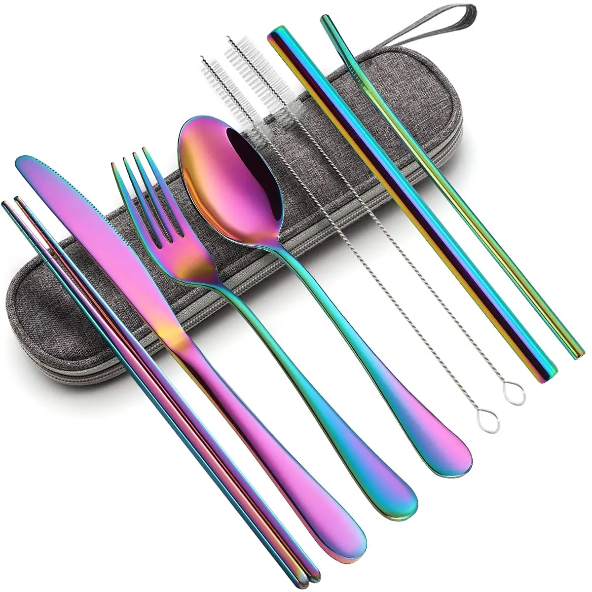 High Quality Stainless Cutlery Spoon And Fork Steel Reusable Luxury Tableware Portable Flatware Camp Travel Cutleriy Set