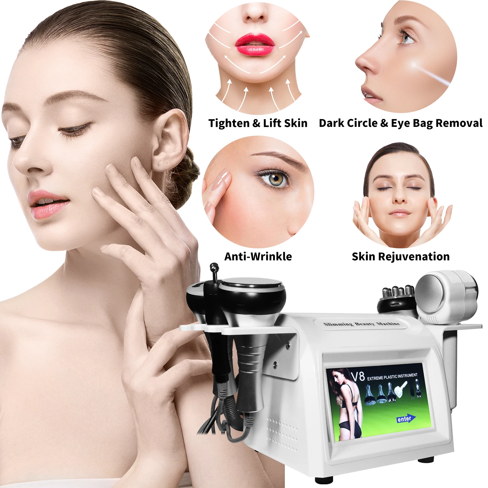 Multifunctional 80K Fat Burner RF Weight Loss Skin Tigenten Device Spa Use 6 in 1 Body Slimming Machine