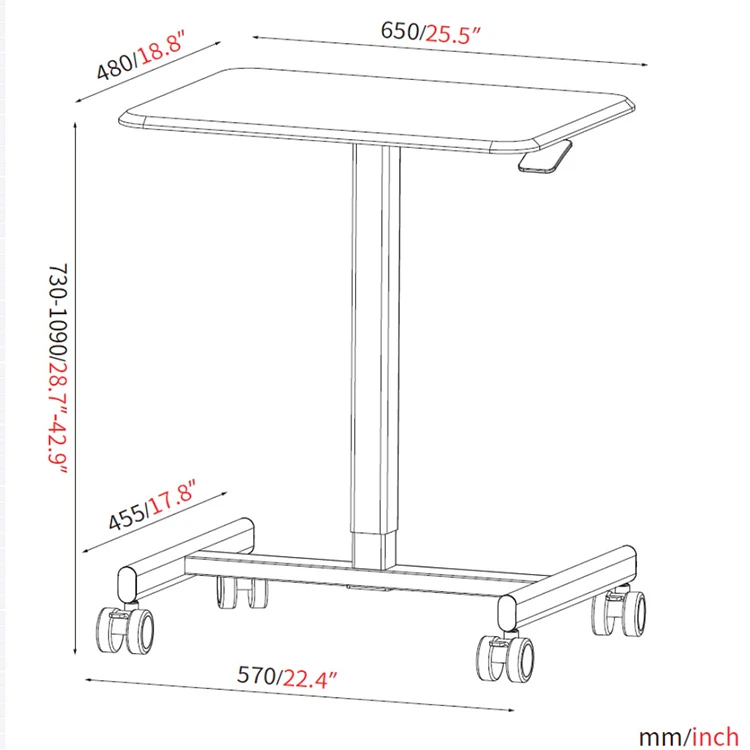custom mobile pneumatic office home mobile lifting desk black wooden height adjustable gas lift computer table with wheels