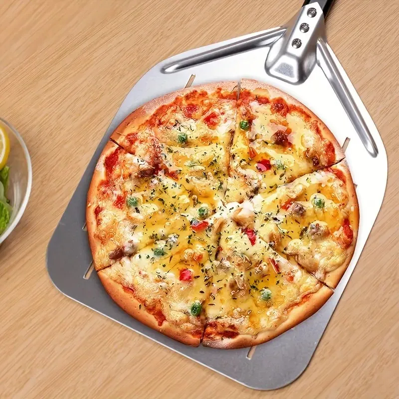 Heat Resistant Non-Stick Perforated Blade Removable Handle Easy Use Pizza Spatula Essential Baking Tool Pizza Peel