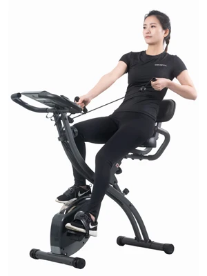 SJ-102 Foldable Magnetic Exercise Bicycles Home Gym Sports Equipment X-Bike with Back Seat ABS Material for Home Use
